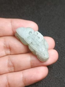 天然翡翠貔貅吊坠毛货