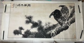 大尺寸15平尺 《英风千秋》尺寸180*97㎝，杨恩溥字阿弥，天津市西北角人，自幼秉承家学读书之余以翰墨自娱，从师龚望、梁崎、胡定九穆子荆、冯谦谦诸先生擅大写意、花鸟画、指头画、无笔画，有自家面目作品，曾刊载于《今晚报》《天津日报》等刊物，作品为国内外人士收藏