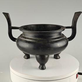 古董   古玩收藏   朝天耳铜香炉  尺寸:32/19.5/21.5厘米 重量：8.6斤
