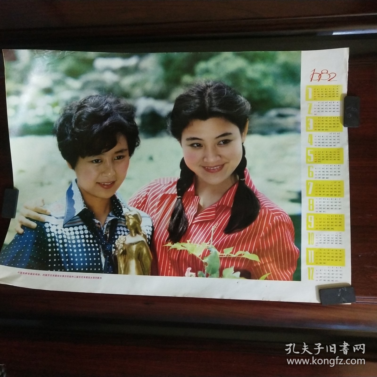 1982年年画张瑜与陈冲合影