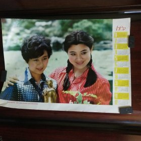 1982年年画张瑜与陈冲合影