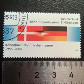 pl0111外国邮票德国邮票 2005年 与丹麦联合发行 波恩-哥本哈根宣言 两国国旗邮票 盖销 1全
联发邮票 国旗邮票