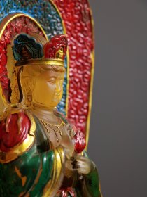 旧藏古法老琉璃佛像 观音菩萨一尊