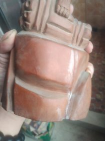 黄杨木纯手工刻樵夫 底有裂纹 卖个手工钱都不够高32Cm