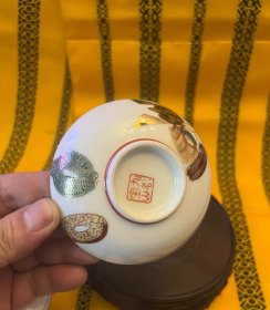 九谷烧矿彩绘描金三才小盖碗适合功夫茶小容量 画面富丽堂皇 金彩绚丽典雅 天地人三才 矿彩点金 茶室美器