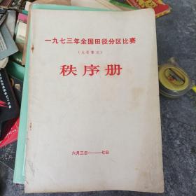 一九七三年全国田径分区比赛、太原赛区秩序册