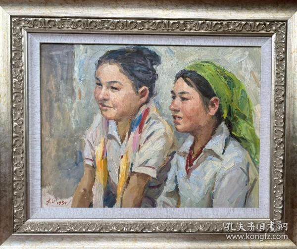 【周大正出版油画】少数民族少女，作于1984年，录于2002年巜周大正油画集》