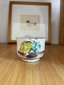 日本回流 酒杯 酒盏 茶盏 茶杯 主人杯 生肖 猪 交趾釉 日本名窑 九谷烧 年代物品 画片漂亮