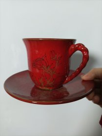 日本回流 意大利80年代ernestine手作手绘咖啡杯 西洋瓷器收藏