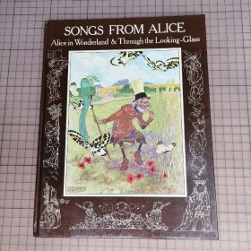 英文原版 SONGS FROM ALICE : Alice in Wonderland & Through the Looking-Glass 爱丽丝的歌：爱丽丝梦游仙境&镜中奇遇记 Lewis Carroll (刘易斯·卡罗尔)【英】原著；Charles Folkard（查尔斯·福卡德）【英】插图；Don Harper（当‧哈普尔/唐·哈珀）【澳大利亚】音乐乐谱 绘本画集