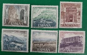 西班牙邮票 1976年旅游-饭店(29组) 6全新