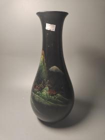 1990年上海化工局，漆画花瓶一只