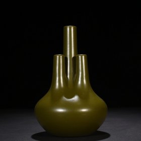 清乾隆茶叶末釉五管瓶 27*18厘米