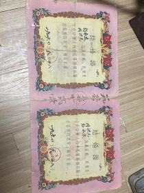 60年代重庆巴县老结婚证一对，现在的巴县改为巴南区，具有一定的收藏意义。