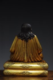 西藏收紫铜鎏金上师佛造像