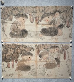 梁培龙，二幅，66×33×2