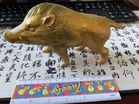 日本回流，猪 置物  摆件  底部有款