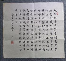 四川著名书画家   美院教授   杨富明   精品书法托片  毛泽东  沁园春雪    画心尺寸：48*45厘米