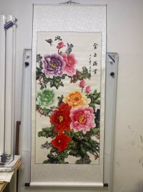 金玉满堂牡丹花卷轴