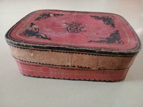 手工纸糊老针线盒子 32.5×25×10.5