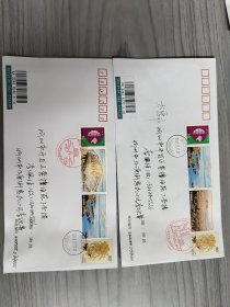 忻州古城实寄封，一套六枚，每枚封的纪念戳都不同。