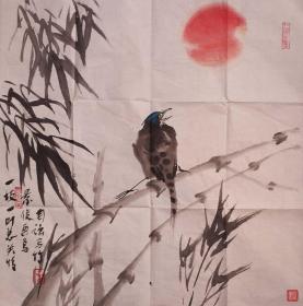 李自强（河南省书画院院长），景俊（扬州画家）合作保真