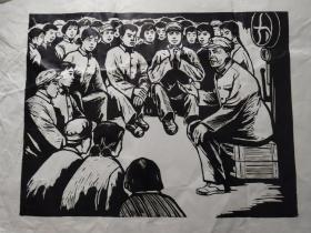 80年代原拓版画一组4张合售，其中有一张尺寸较大90×79厘米，实物拍摄品佳详见图