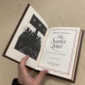 Franklin Library真皮限量本：The Scarlet Letter,《红字》霍桑，1978年出版，书口三面刷金，内含大量精美插图世界最伟大的100本书系列.
