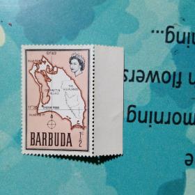 巴布达邮票（地图）：1968 巴布达地图 1枚