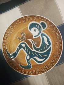 锦州陶瓷厂花釉艺术瓷盘 赏盘 摆盘 挂盘，盘子直径25厘米左右，品相如图无磕碰。