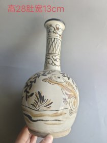 宋代磁州窑兔子天球瓶