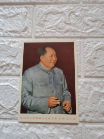毛主席万岁美术明信片1枚<D>