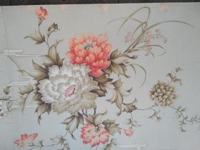 陆之甫 1986年设计画作 床单被单原稿(春光美)之一花月图案
