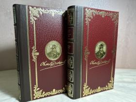 Sketches By Boz Charles Dickens Complete Work Oxford Leather Gilded 2Vols,《博兹札记》查尔斯·狄更斯 ，瑞士Edito-Service出版社1970年出版狄更斯逝世100周年纪念限量版精装书