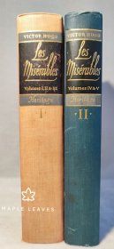 Les Miserables 悲惨世界 雨果 Heritage Press 1938年 外表有磨损、压痕 第二卷下方有压痕 见图