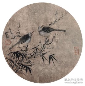 y564. 精品国画，禅一款，《和鸣图》。保真，假一罚十。