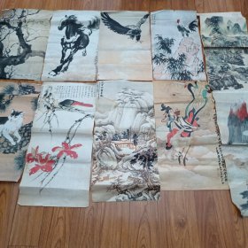 挂历散页10张（名家作画）