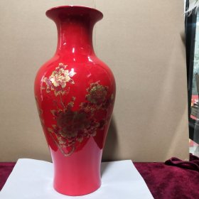 瓷瓶，花开富贵，景德镇陶瓷，口径11.5，底径10，腹径17，高36