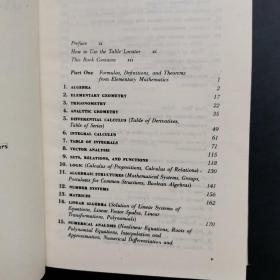 HANDBOOK OF MATHEMATICAL TABLES AND FORMULAS数学公式和用表手册（精装 英文版）