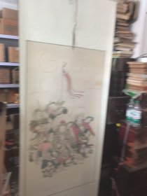 大张绘制年画，半成品未着色