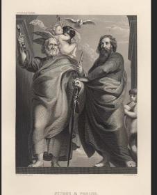1863年德国原版雕刻版画保卢斯