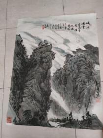 画家，刘在田，山水画《画心84*65》《保真》