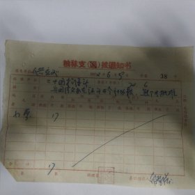 1972年福建生产建设兵团军人服务站20团招待所粮秣票支退拨通知书，供应科小米17斤