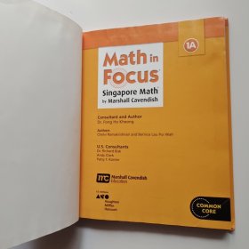 Math in Focus：Singapore Math by Marshall Cavendish 1A精装内页干净