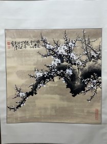 王成喜，梅花似雪雪似花，国画作品立轴