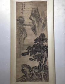 清代张崟山水（画芯60X150 =8平尺）文物店锦绫原裱品相完好包真包老！