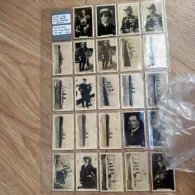 烟标 烟卡 英国国王 英国著名船舶和军官24种 照片材质 1934年