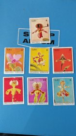 古巴 1971年热带花卉 兰花邮票7枚全 票幅大兰花美