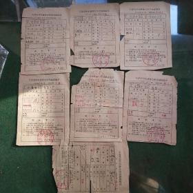 天津市河东业余大学学员成绩单（7张合售）