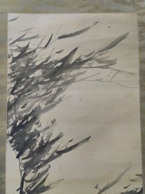 晚清民国,日本画坛泰斗,桥本关雪,绢本竹石图